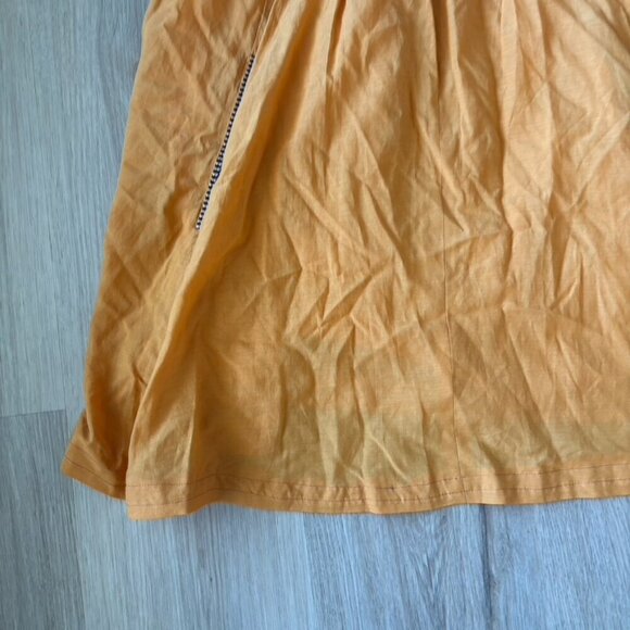 Anthropologie Teofila Embroidered Swing Dress Beaded Smocked Yellow Small - Picture 4 of 13
